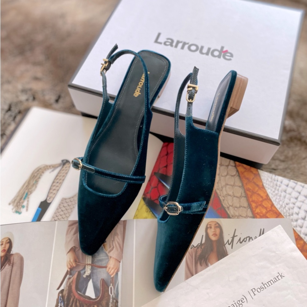 Larroudé Ines Buckled Slingback Flats - Picture 10 of 11